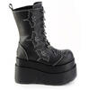 BEAR-182 Blacklight Bat Stitch Platform Boots
