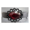 Black Red Leather Filigree Choker