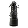 Camel-201 Black Platform Boots with Silver Bats