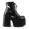 Camel-201 Black Platform Boots with Silver Bats