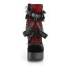 CHARADE-110 Red Velvet Ankle Boots