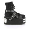 DAMNED-116 Black Canvas Platform Boots