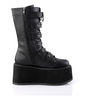 DAMNED-225 Black Vegan Leather Platform Boots