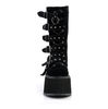 DAMNED-225 Black Velvet Platform Boots