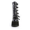 DAMNED-225 Black Hologram Platform Boots