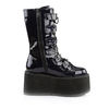 DAMNED-225 Black Hologram Platform Boots