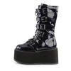 DAMNED-225 Black Hologram Platform Boots