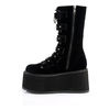 DAMNED-225 Black Velvet Platform Boots