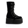 DAMNED-225 Black Velvet Platform Boots