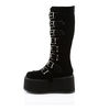 DAMNED-318 Black Velvet Platform Boots