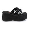 FUNN-15 Black Heart Platform Sandals