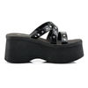 FUNN-19 Black Platform Sandals