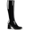 GOGO-300 Black Patent Boots with 3 inch heel