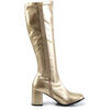 GOGO-300 Gold PU Knee-High Go-Go Boots