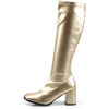 GOGO-300 Gold PU Knee-High Go-Go Boots