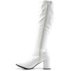 GOGO-300 White 3 Inch Heel Gogo Boots