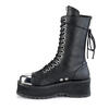 GRAVEDIGGER-14 Black Chrome Toe Platform Boots