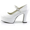 MARYJANE-50 White Platform Heels
