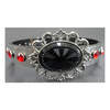 Red Black Silver Filigree Choker