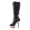 MUERTO-2028 Black Stiletto Boots