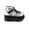 NEPTUNE-100 Silver Glitter Platform Shoes