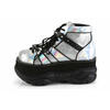 NEPTUNE-100 Silver Glitter Platform Shoes