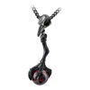 Black Talon pendant necklace with red marbled orb