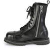 RIOT-10 Black Leather Steel Toe Boots