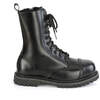 RIOT-10 Black Leather Steel Toe Boots
