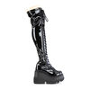 SHAKER-374 Patent Thigh High Boots