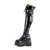 SHAKER-374 Patent Thigh High Boots