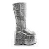 STACK-301G Silver Glitter Platform Boots