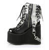 SWING-115 Wedge Platform Boots w/ PVC Harness