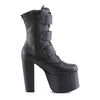 TORMENT-703 Black Buckle Boots