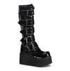 TRASHVILLE-518 Men's Black Patent Platform Boots