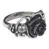 Bacchanal Rose Ring in Pewter with Clear Swarovski