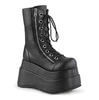 BEAR-265 Tiered Platform Lace-up Boots with zippers