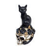 Black Cat Skull Miniature Figurine