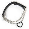 Leather Pull chain choker with Black Heart Pull