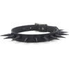 Leather Choker with Large Black Spikes