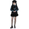 Black Velvet Gothic Lolita Frilly Layered Mini Skirt