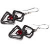Black Widow Pewter Earrings with Red Crystals