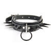 Black Spikes and Black O-Ring Leather Choker