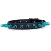 Electric Blue Spiked Leather Choker