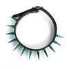 Electric Blue Spiked Leather Choker