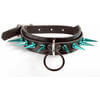 Blue Spikes Choker Collar with Black O-Ring