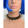 Leather choker with 1 1/4 Inch Tall Brass Spikes