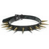 Leather choker with 1 1/4 Inch Tall Brass Spikes