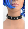 Leather Choker with Rivets and Buckle