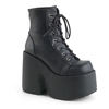 CAMEL-203 Black Vegan Leather Platform Boots
